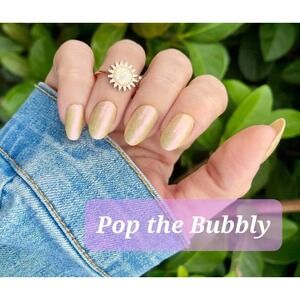 Color Street Pop the Bubbly Champagne Gold Holographic Nail Polish Strips